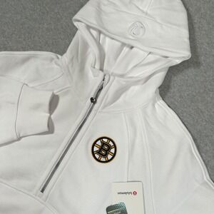 Lululemon Boston Bruins Scuba Hoodie Womens M/L White Oversized Half Zip NEW NET